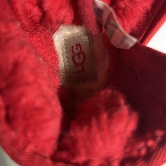 UGG Shoes Toddler 8 Neumel II Lace Up / Zip Deep Red Winter Booties - Picture 10 of 10